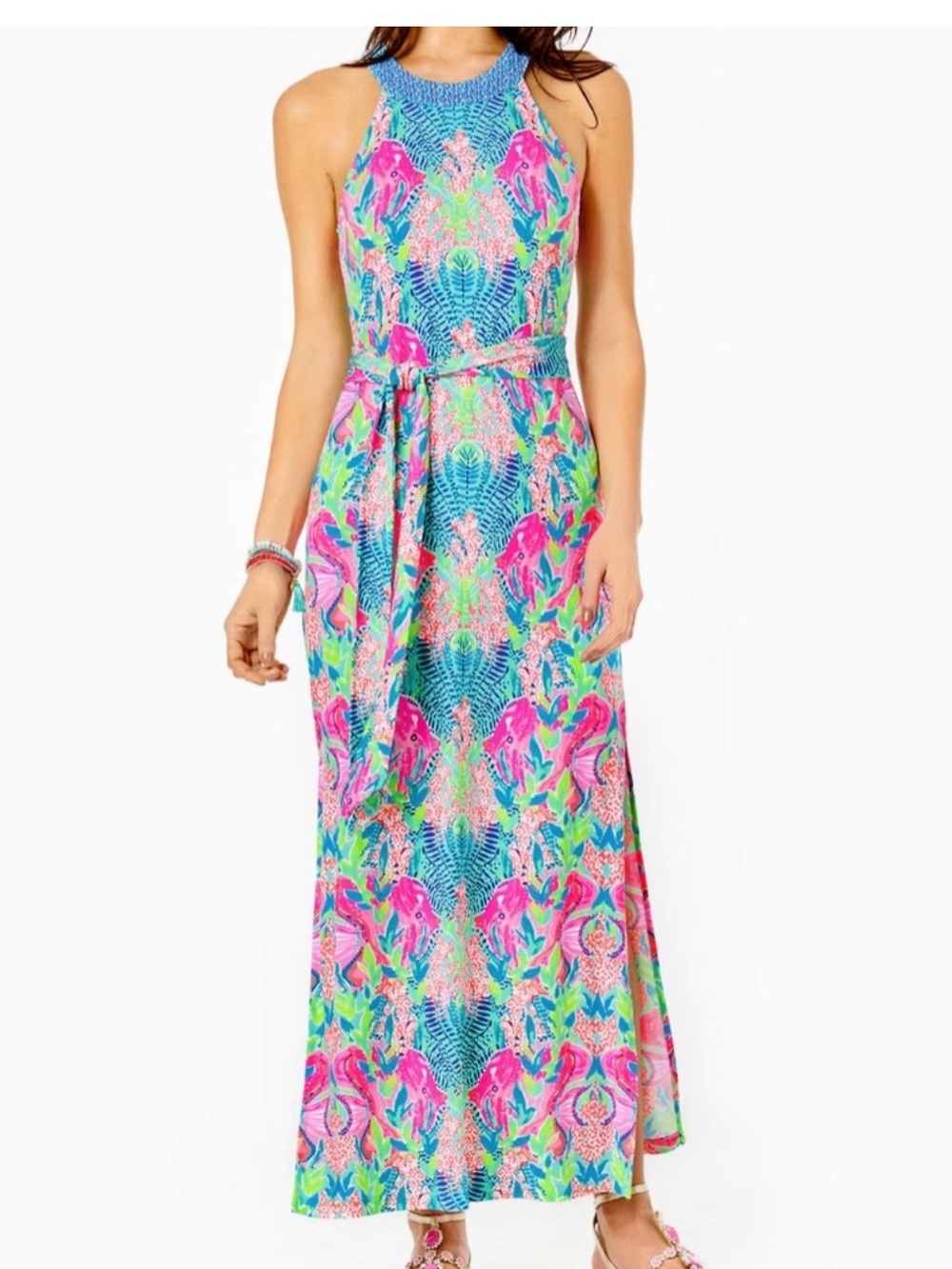 LILLY PULITZER MONTERREY REFLECTIONS MAXI DRESS SZ L